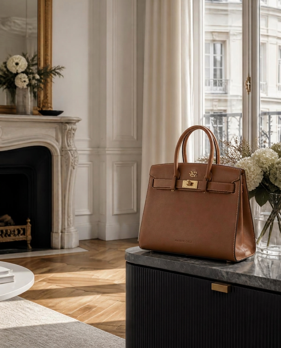 Maison Orle handbag photographed in a interiors world